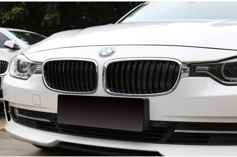 专用于宝马3系5系中网三色饰条改装装饰防虫网格改装宝马中网亮条