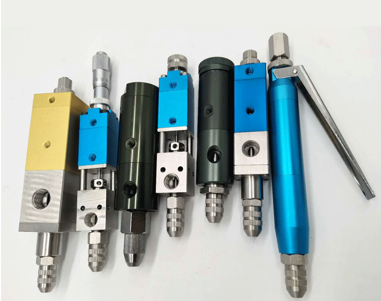 气动点胶阀式带千分尺点胶阀uv胶墨水液酒精红胶黑胶气动点胶工具