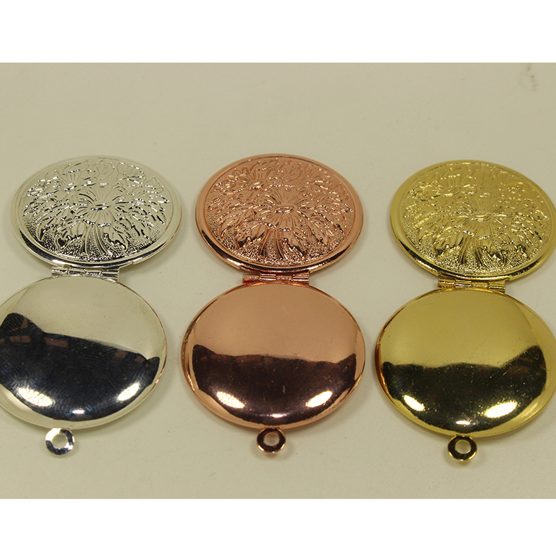 项饰配件 纯铜相盒花花朵圆相盒可打开放照片等吊饰材料批发