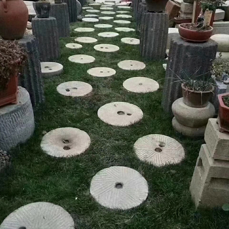 老旧石磨旧石臼水景旧石器牛槽石槽石盆花盆流水容器室内流水景观