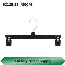 6214裤架6212B裤夹30CM铁钩黑色出口塑料防滑夹批发家用晾晒衣架