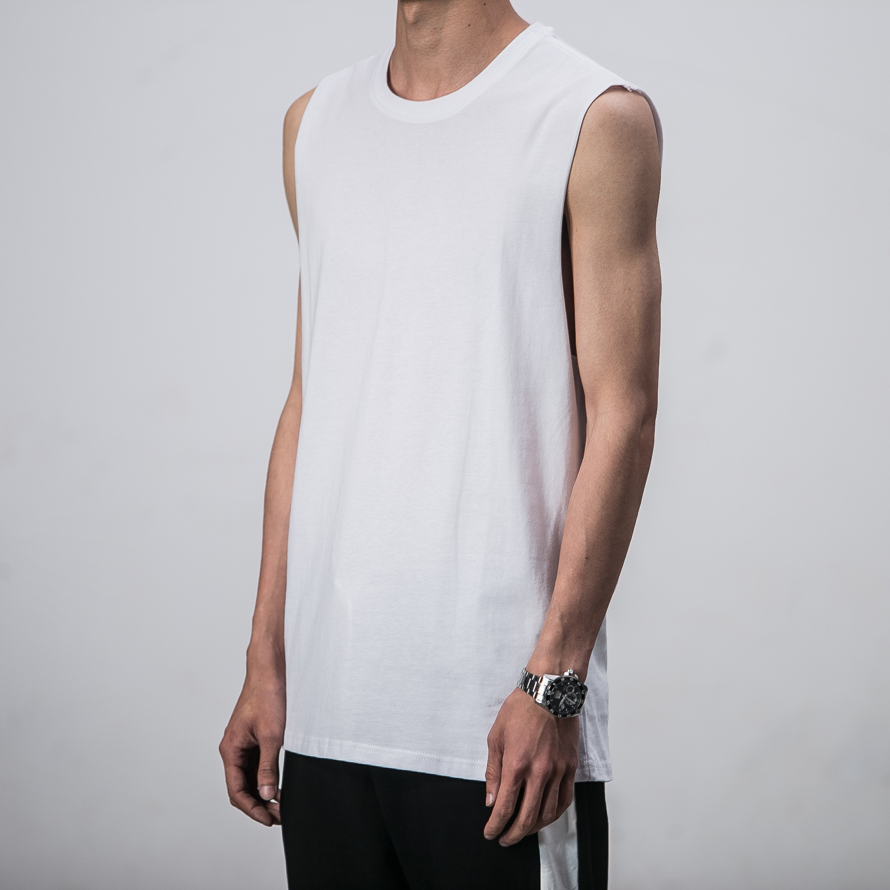 fusionloop原创欧美高街美夏季圆领无袖t恤男士日常休闲跑步潮t