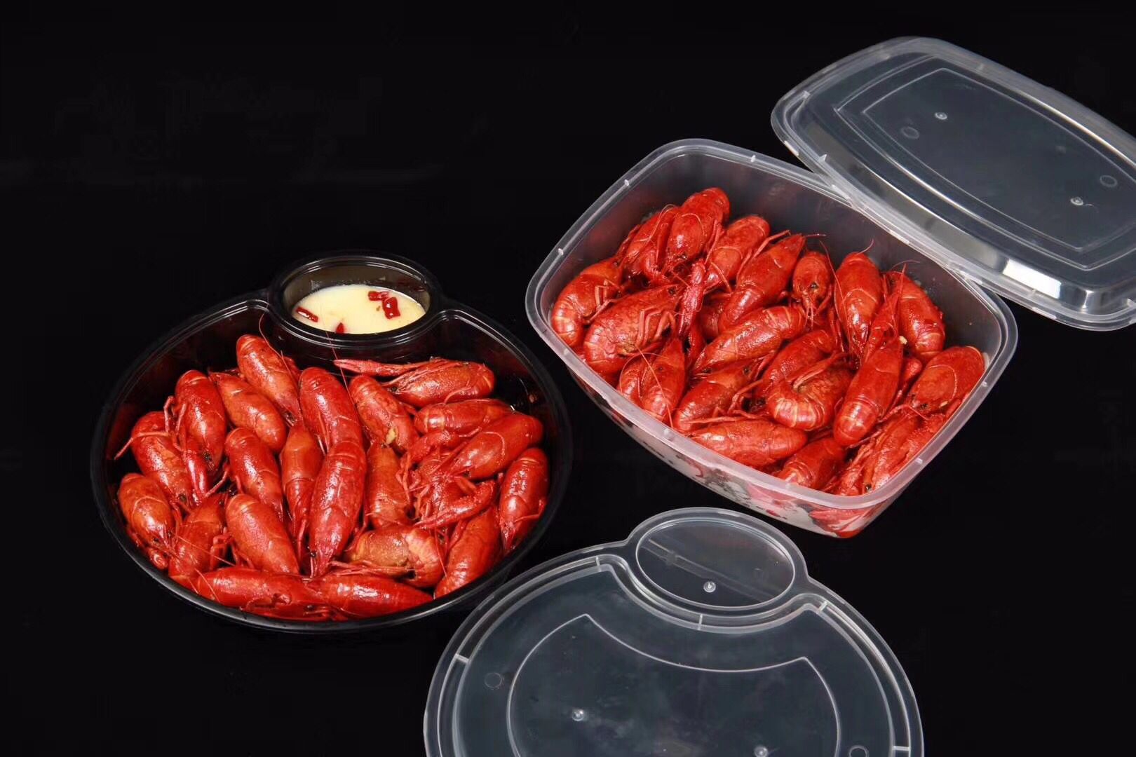 (厂家直销)2500ml一次性密封龙虾盒 塑料盒 打包盒 水煮鱼片盒