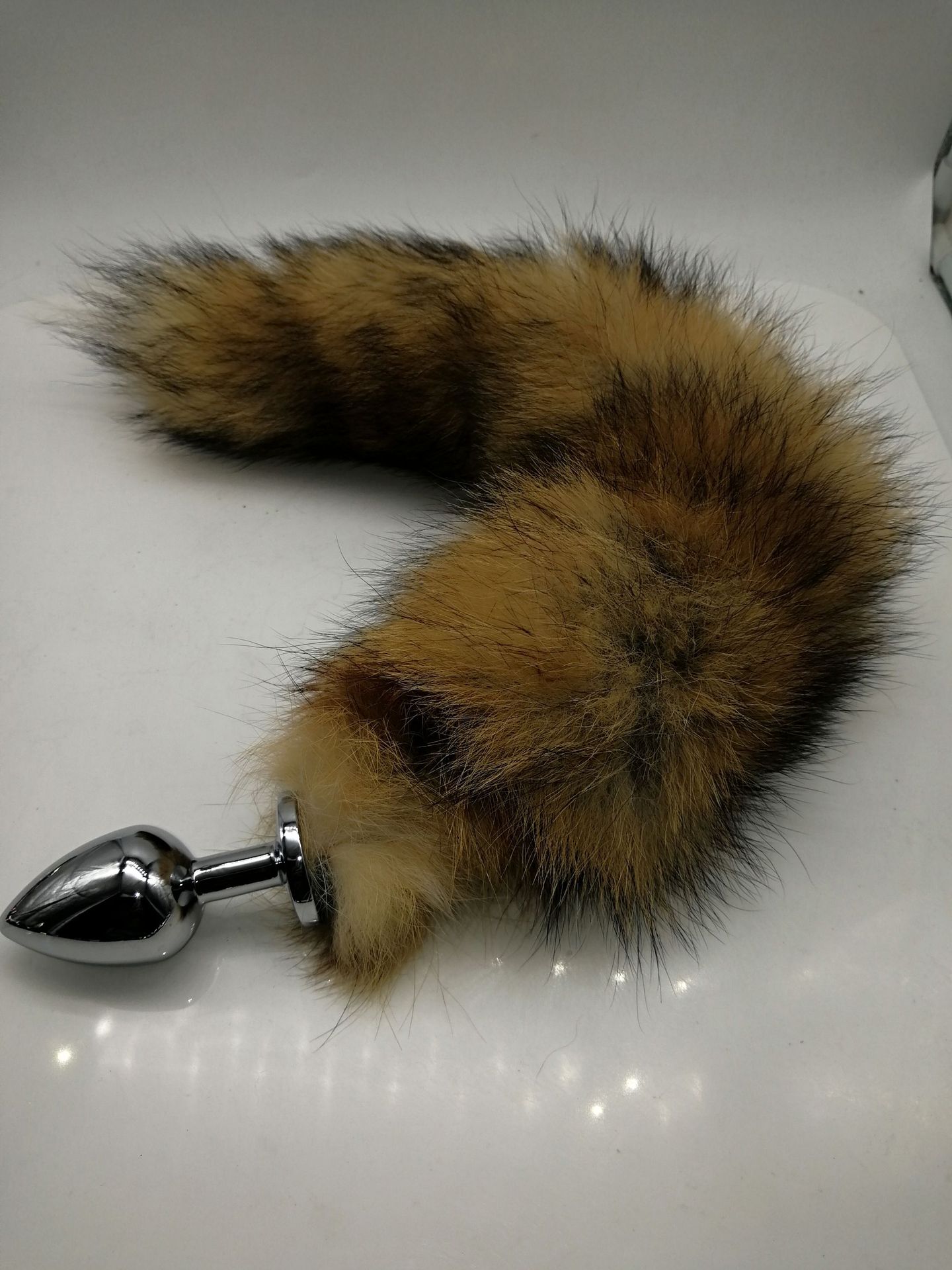 金属常规小号肛塞后庭狐狸尾巴真毛成人情趣用品玩具厂家直销批发