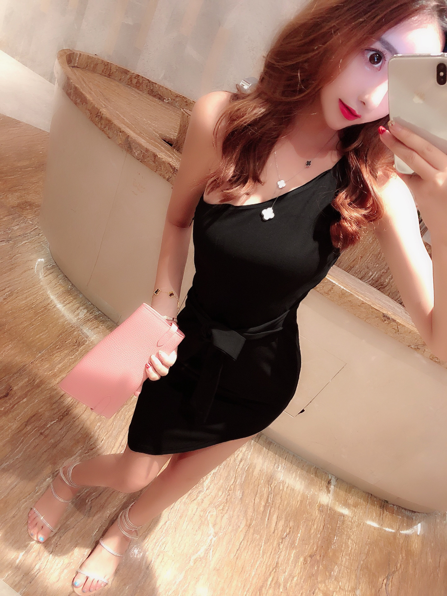 夜店女装2018夏连衣裙斜肩系带包臀不规则下摆性感夜场裙子h2063