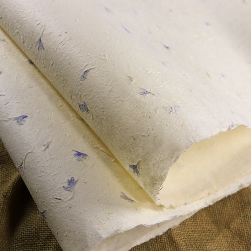 花瓣宣纸纯手工天然夹花纸花草艺术礼品包装纸书皮纸狼毒草古藏纸