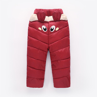 2018冬季新款立体耳朵熊可爱卡通拍拍熊外穿长裤婴幼儿童装长棉裤
