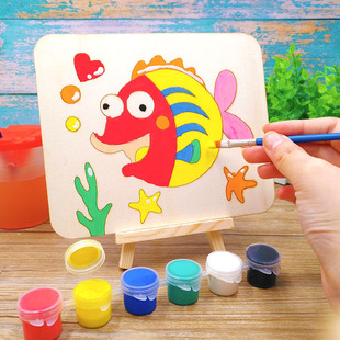 儿童立体木板画 diy涂鸦绘画材料 幼儿园创意珍珠彩泥雪花泥画