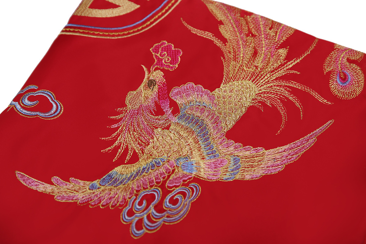 批发大红盖头流苏刺绣双喜新娘婚礼旗袍绸缎头巾复古民族古装戏曲