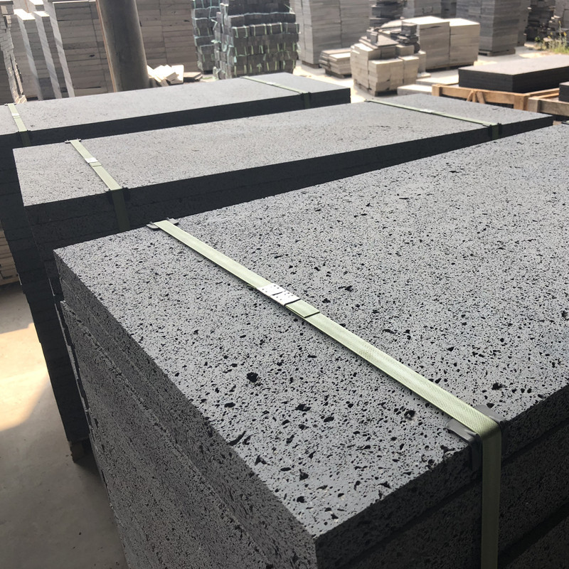 云南火山石 腾冲火山石 火山石板材 灰色洞石 黑洞石