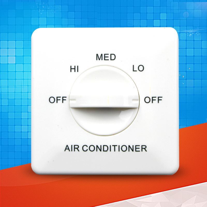 中央空调温控器风机盘管旋钮调三速开关面板
