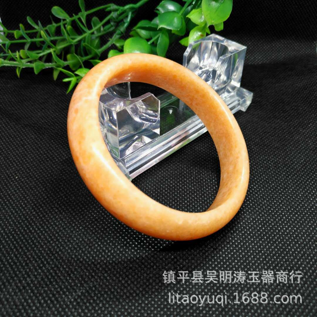 厂家批发精品米黄玉55到62圈口女款手镯量大可选尺寸支持混批