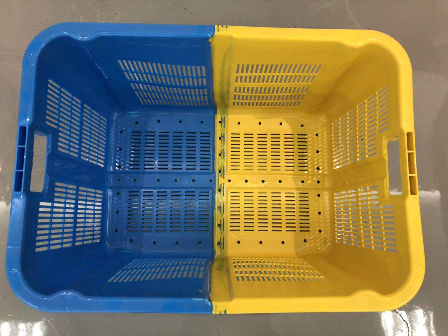 双色周转箱 海鲜鱼筐 多用途塑料筐
