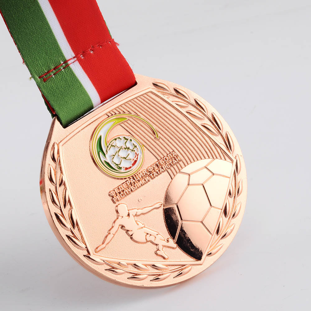金属足球奖牌批发制作厂家直销运动会颁奖比赛定做工厂金银铜牌