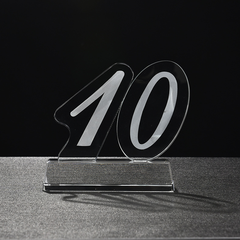 周年数字奖杯定制公司年会周年庆典纪念刻字礼品水晶金属奖杯创意