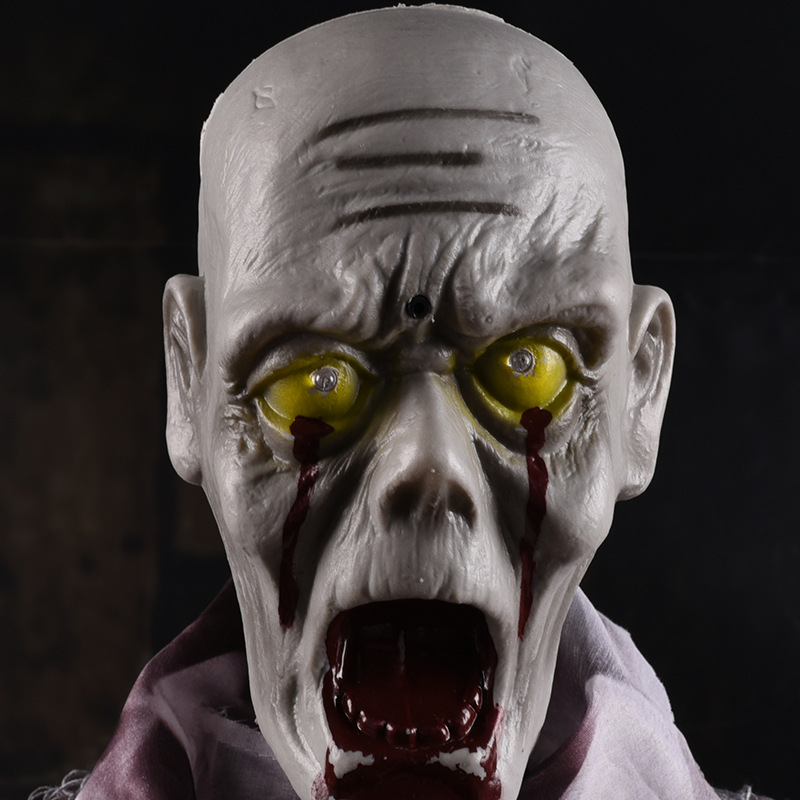 万圣节新款手臂摇摆鬼摆件大型丧尸鬼屋密室逃脱恐怖电动道具批发