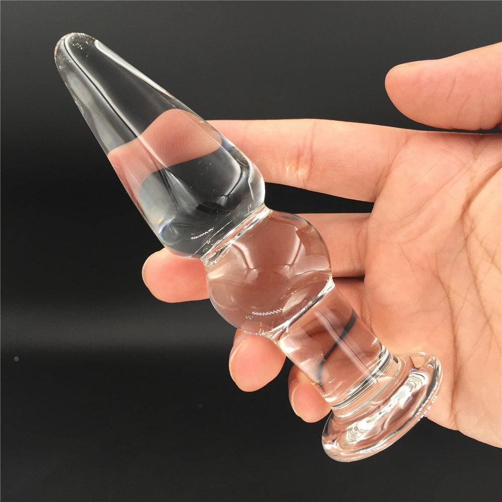 zcz水晶玻璃后庭肛塞锥形按摩棒肛门情趣自慰器具男女激情性用品