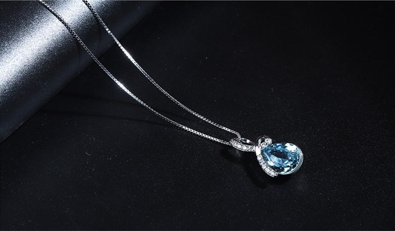 925纯银项链女天使之泪吊坠日韩简约潮网红锁骨链送女友时尚礼物