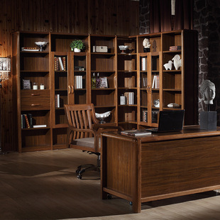 实木书柜书架大书柜自由组合书柜中式办公室书柜