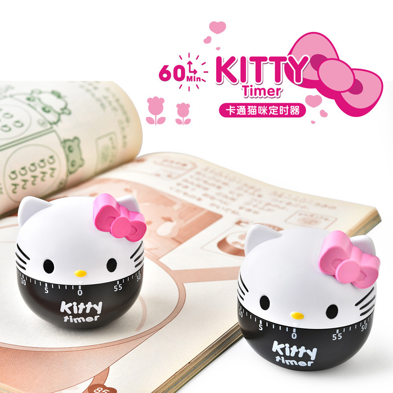 Kitty Timer Student Learning Work Efficiency Reminder Kitchen Home Cooking Cartoon Timer