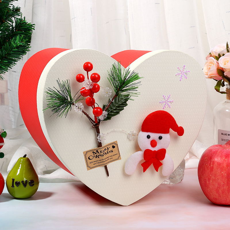 创意爱心发光圣诞节平安夜苹果盒平安果包装盒圣诞树礼物盒定制