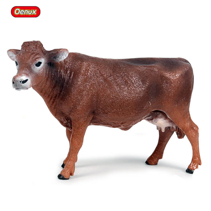 儿童实心仿真野生动物世界模型母奶牛家禽农场牧场牛黄牛玩具摆件