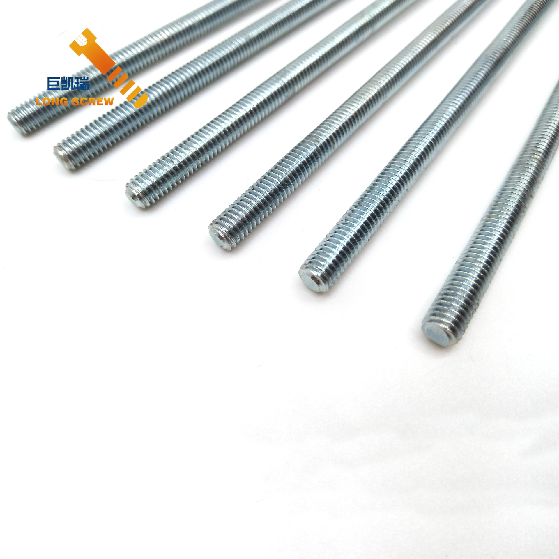 专业生产牙条 双头螺杆半牙 丝杆m6 m8 m10 m12 8.8级碳钢蓝白锌