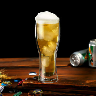 玻璃双层杯啤酒杯