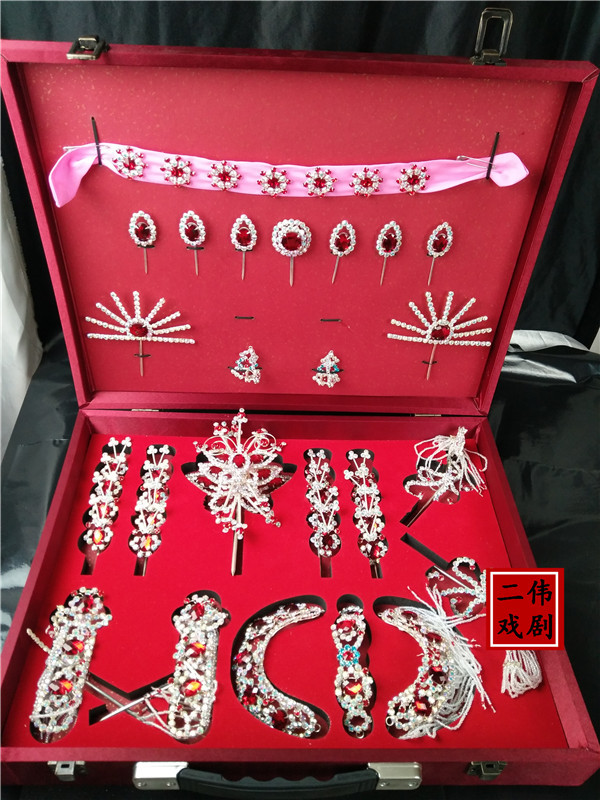 戏曲儿童头面 青衣花旦整套水钻头饰 头面 水钻头饰包头