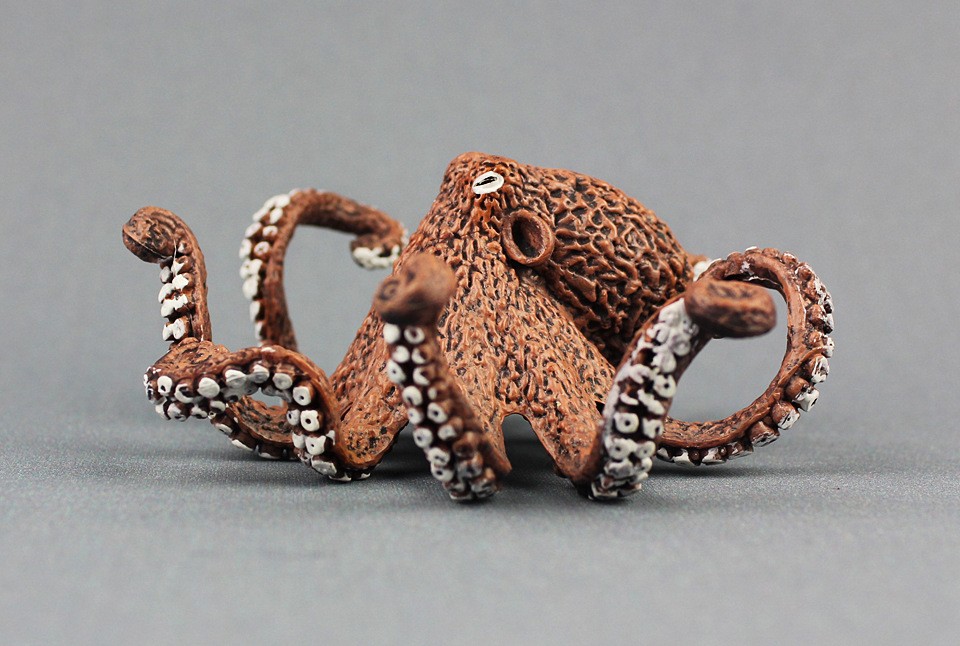 外贸新款八爪鱼海洋生物模型仿真章鱼实心塑胶海底总动员玩具摆件