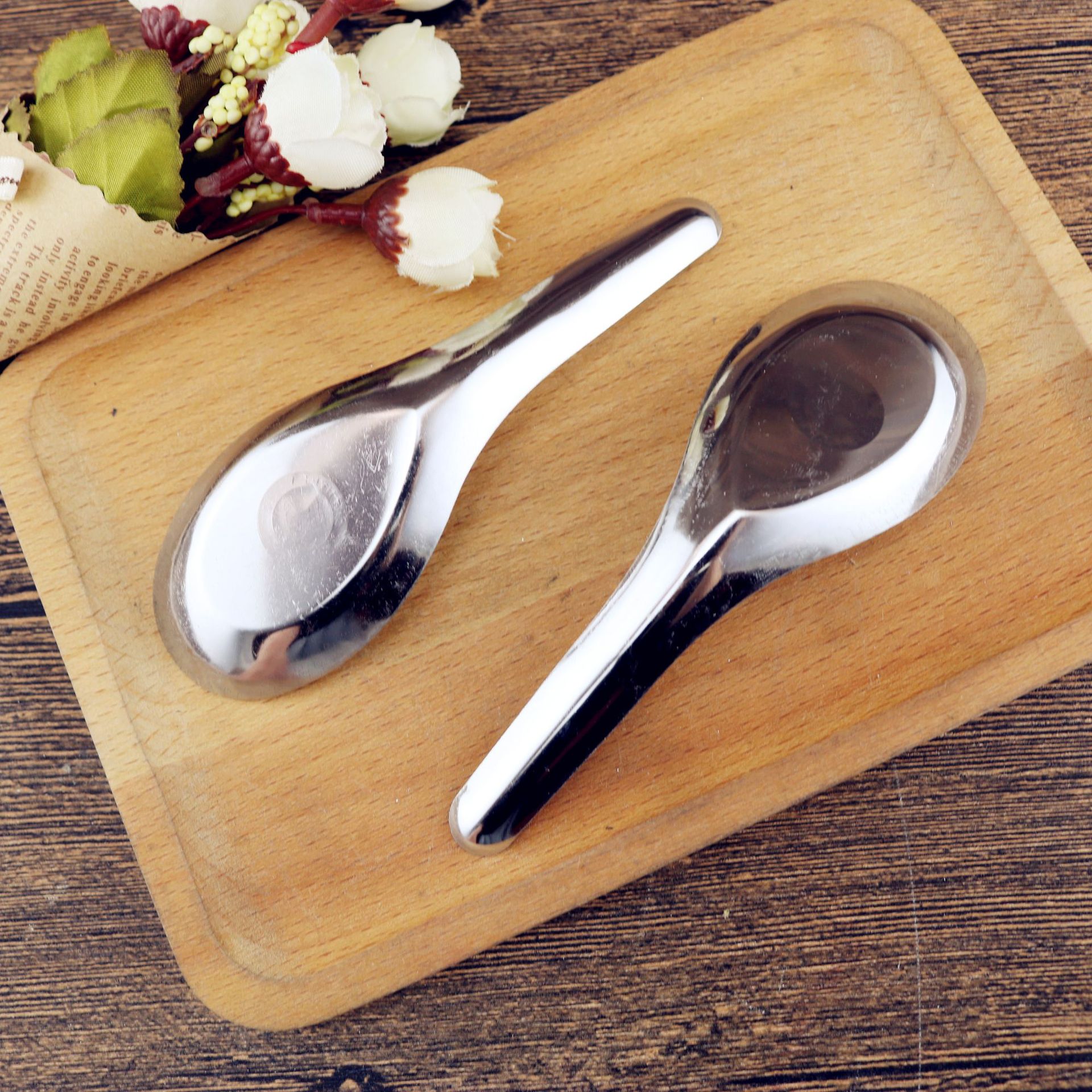 餐具勺子不锈钢勺子平底勺调羹泰国勺子小饭勺食堂小勺赠品汤勺