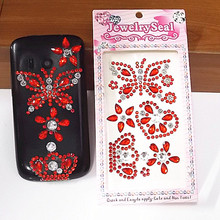 花朵系列手机钻贴 压克力手机车身改装贴 美化装饰钻贴 红色