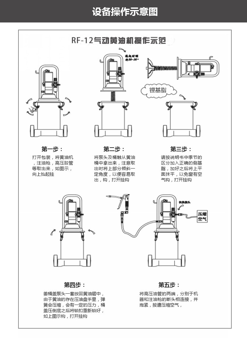柔孚rf-12广东高压气动黄油机/定量气动注油机/气动黄油枪