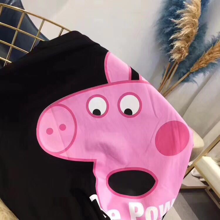 balencipeppa 恶搞小猪佩奇世家社会人t恤下衣失踪ins超火的短袖