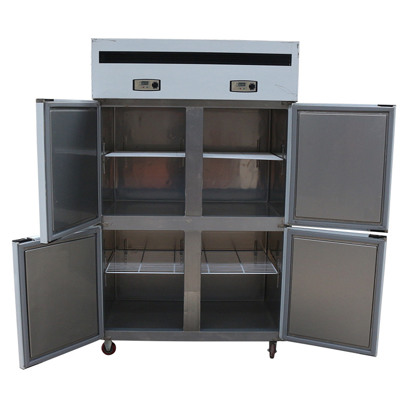 商用四门冰柜 立式冷藏冷冻保鲜柜 商超食堂不锈钢四门冷藏保鲜柜