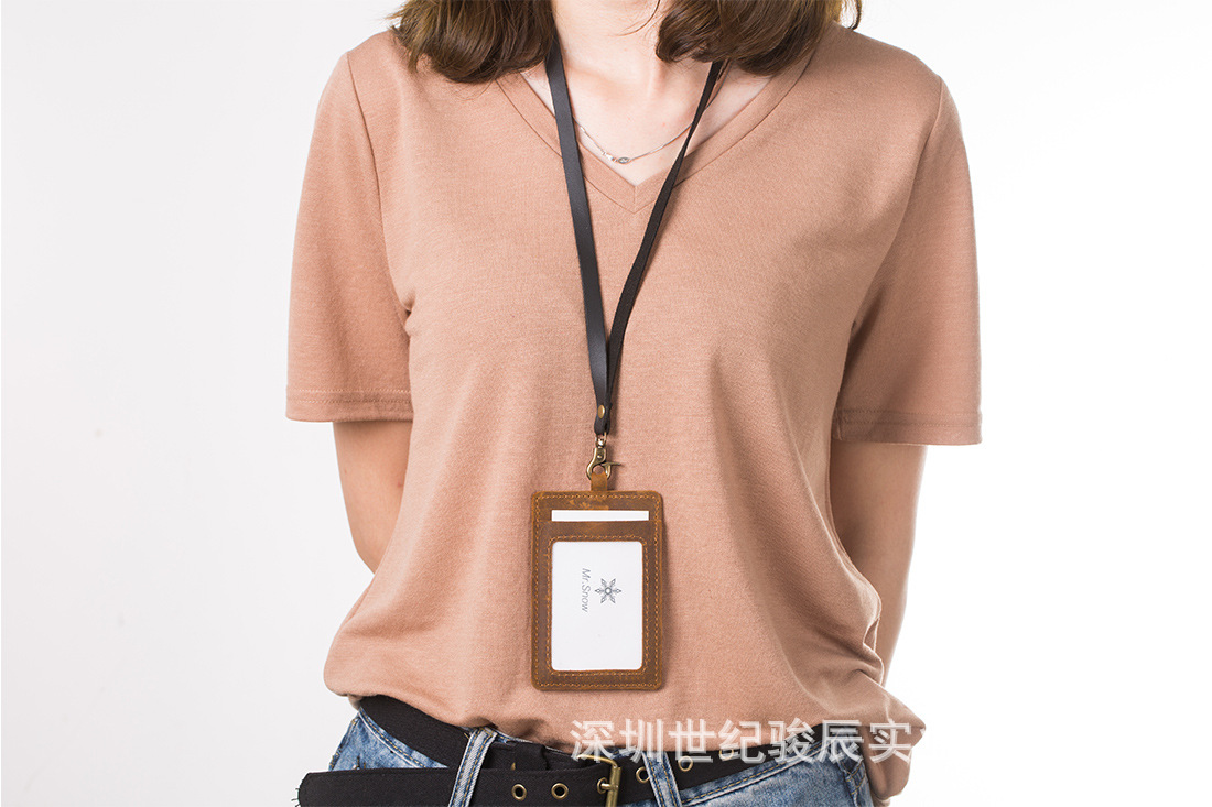 头层牛皮工作证卡套 牛皮卡夹 款式颜色看定制