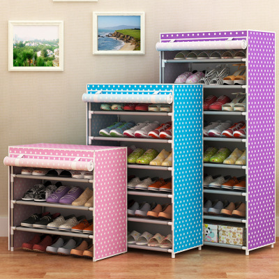 带拉链款十层牛津布鞋柜高层鞋架加固简易学生收纳柜