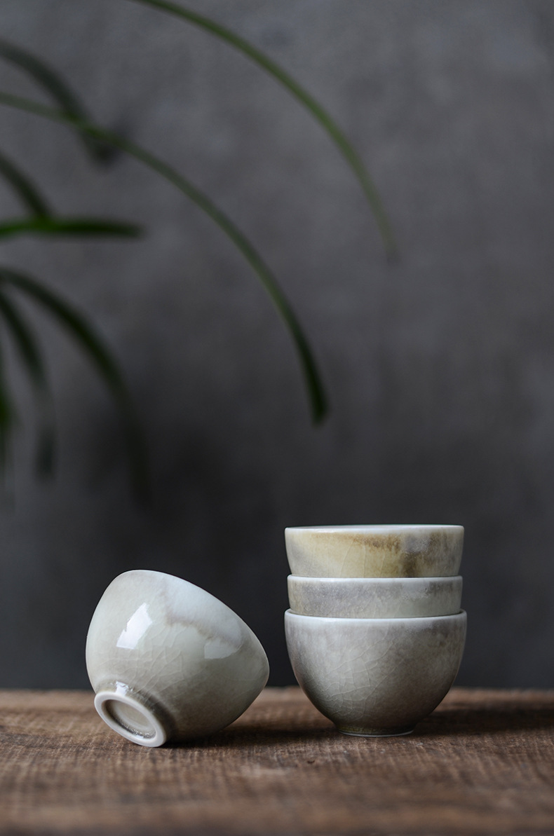 景德镇品茗杯陶瓷若琛杯苏打汝窑开片茶盏单杯景德镇功夫茶杯茶具