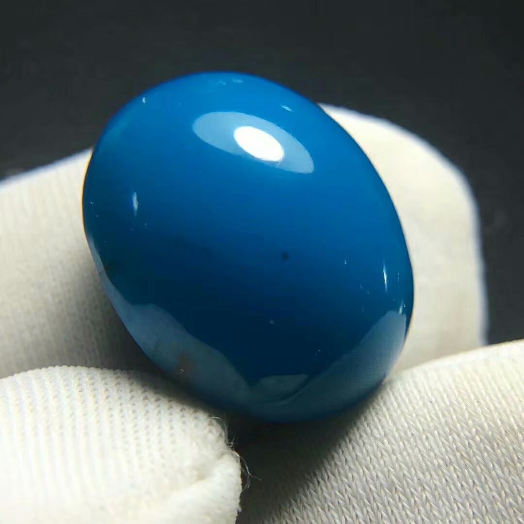 原矿高瓷蓝玉化料瓷釉级绿松石蛋面 精品无优化戒指戒面湖北厂家