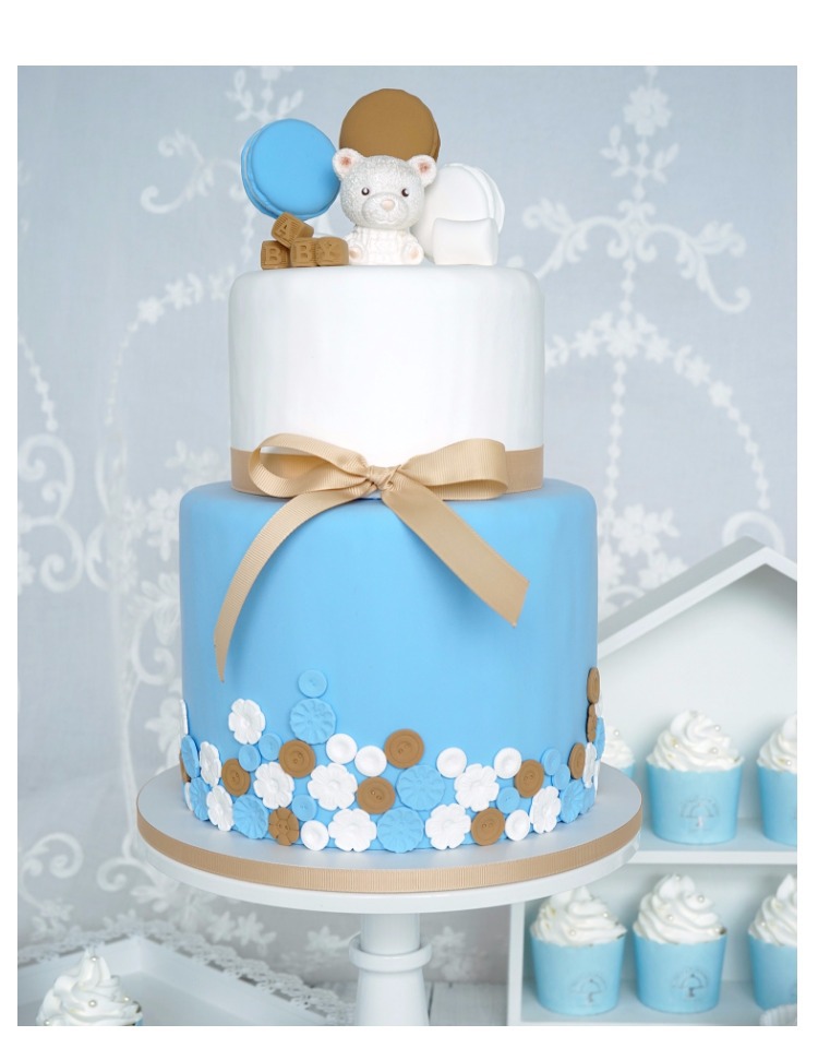 仿真翻糖多层蛋糕 可爱熊儿童房布置软装设计 游乐园布置生日礼物