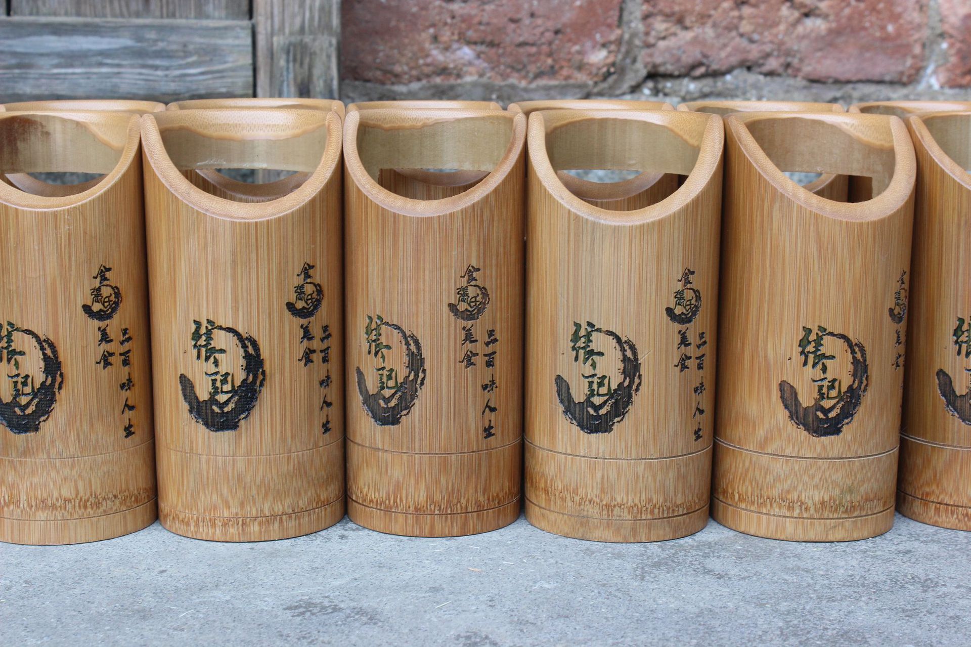 厂家直销竹筷子筒竹筷筒筷子筒筷笼烧烤串串香竹签筒定制图案logo