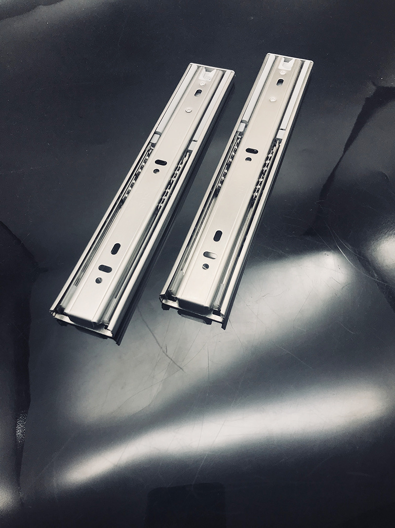 百隆利斯三节抽屉滑道 静音阻尼滑轨 304不锈钢导轨缓冲轨道