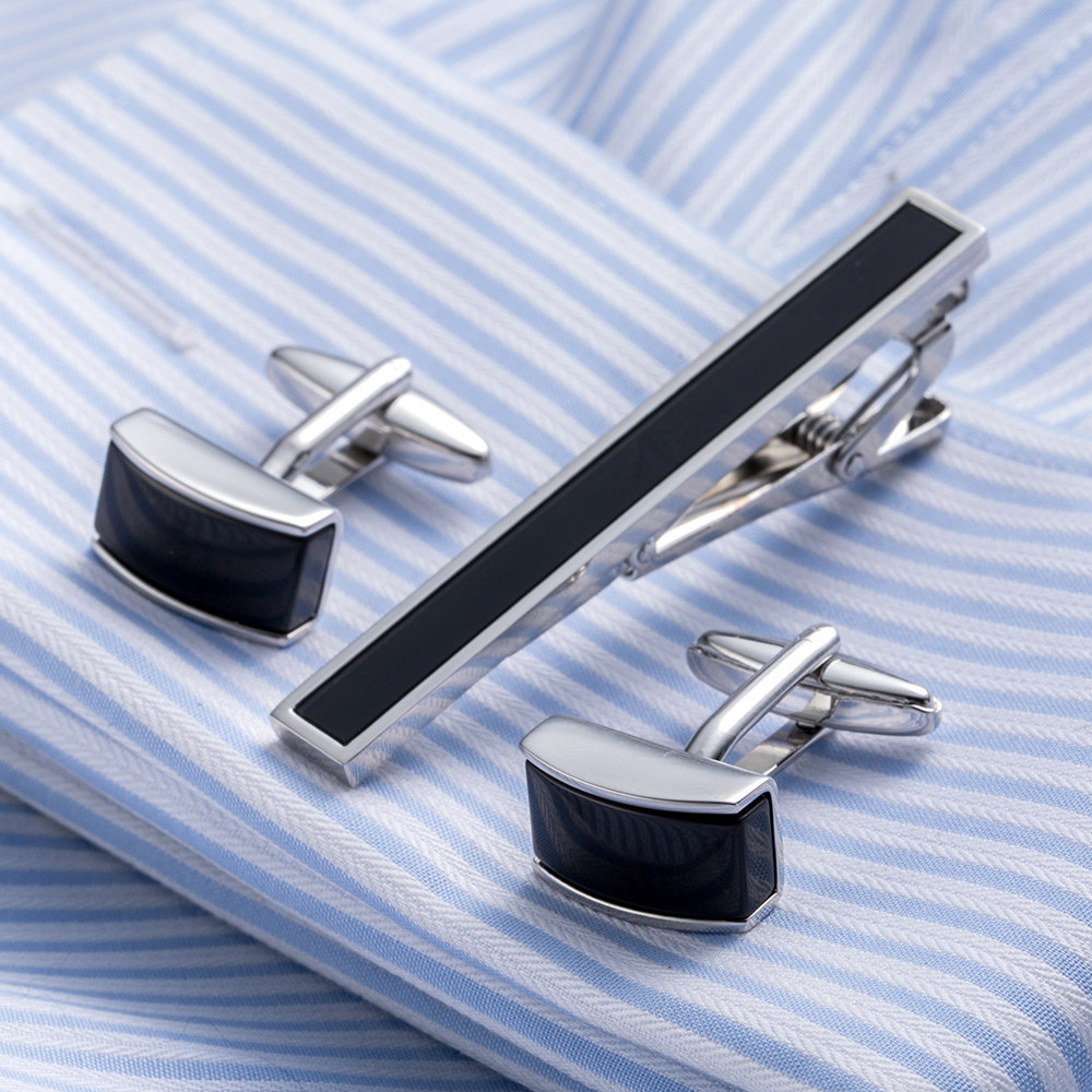 高质量套装袖扣领带夹 精致三件套袖钉领夹 优质礼服袖口夹子 26