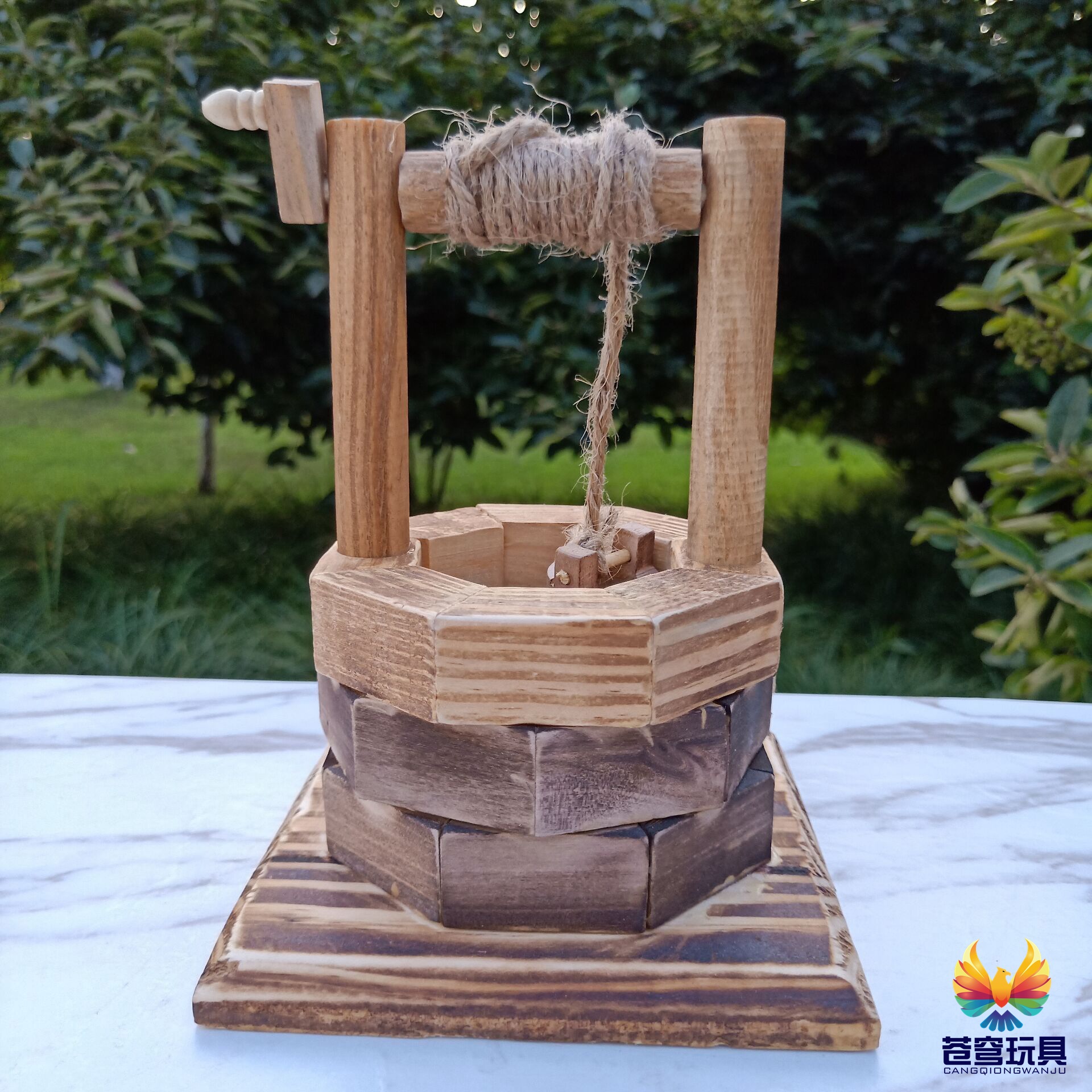 木质古井木质工艺品仿真水井 新款仿古怀旧家居摆件模型厂家直销