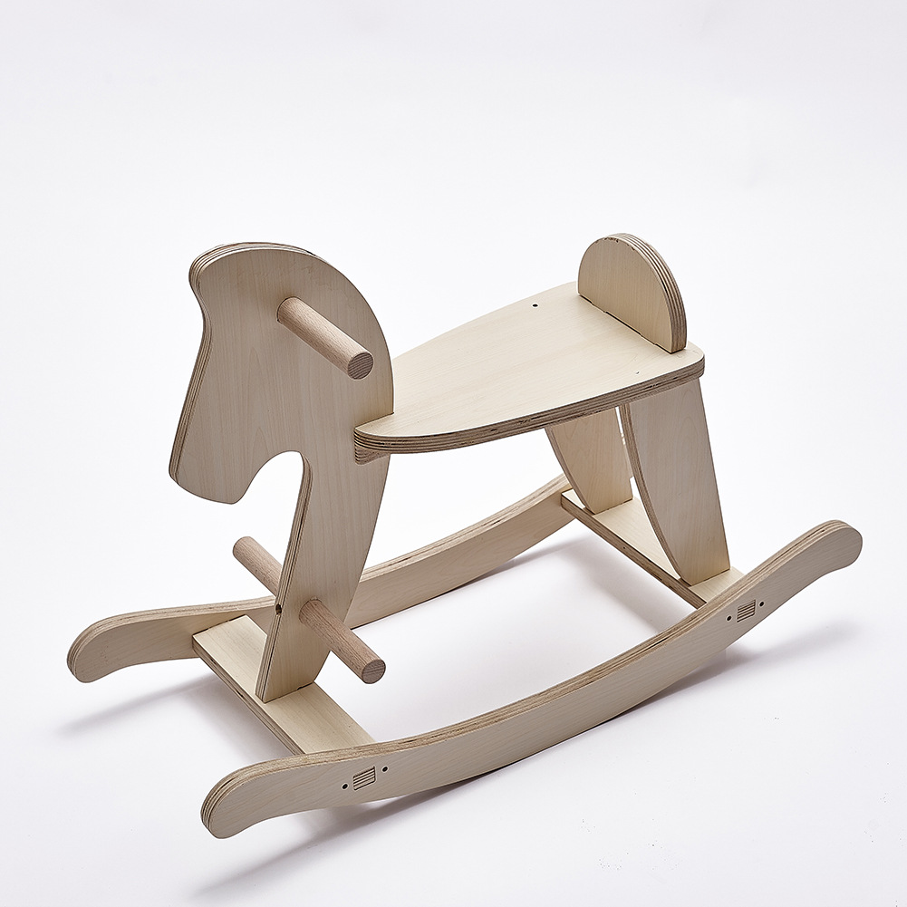 ins木质摇摇马小号宝宝坐马儿童玩具生日礼物家居儿童房装饰品