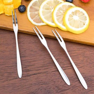 不锈钢水果叉创意餐具宝宝儿童蛋糕叉西餐小叉子甜品叉