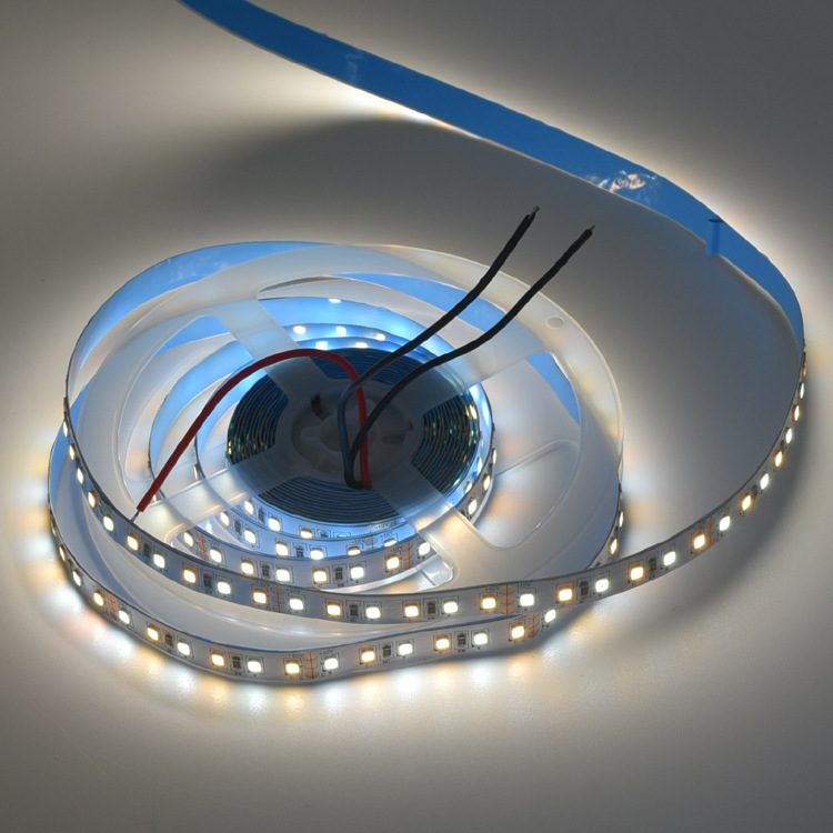 led双色温灯带 12v2835软灯带120灯 冷白暖白两色灯条 可调控灯带