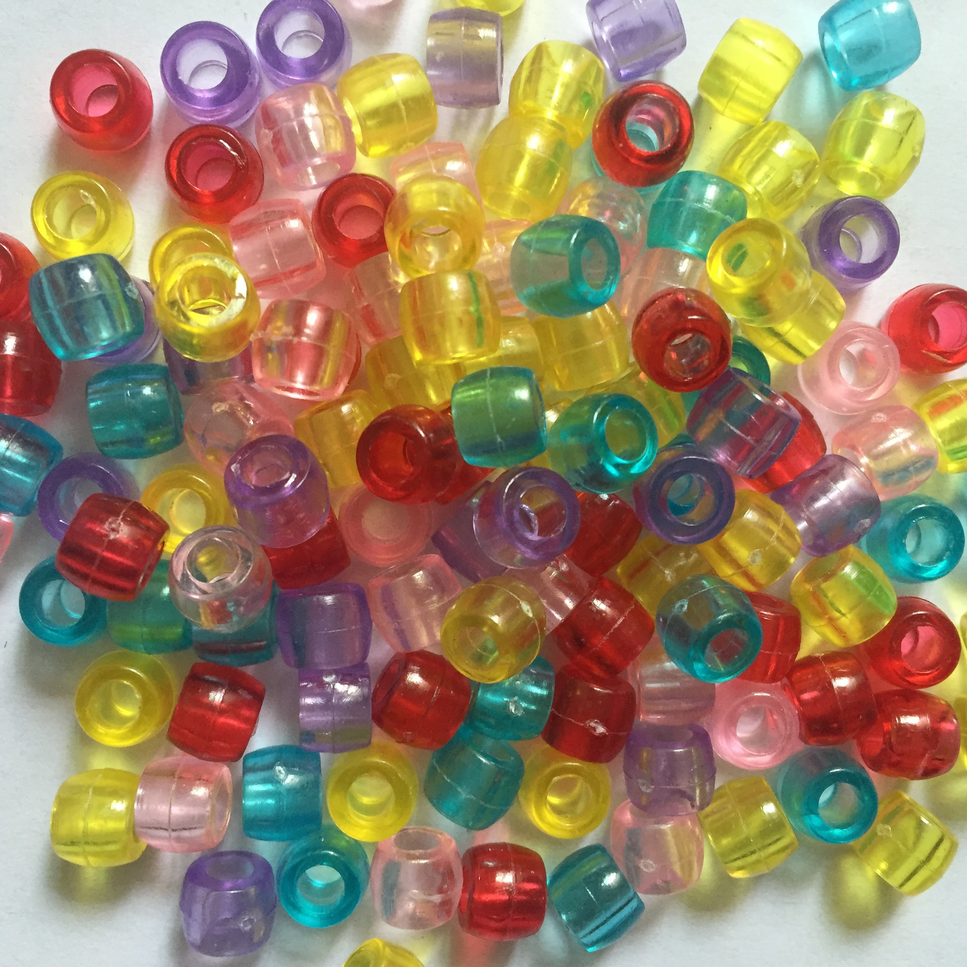 厂家直销6*9mm彩色塑料桶珠 亚克力透明大孔桶珠 串珠材料