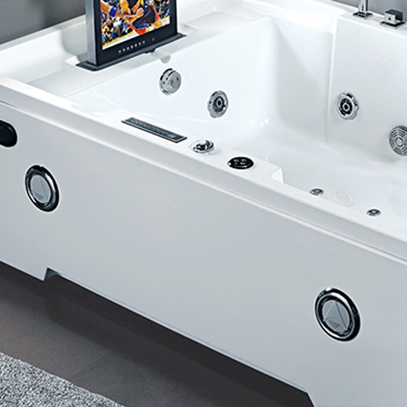 按摩浴缸别墅亚克力冲浪方形双人浴缸多功能裙边靠墙浴池jacuzzi