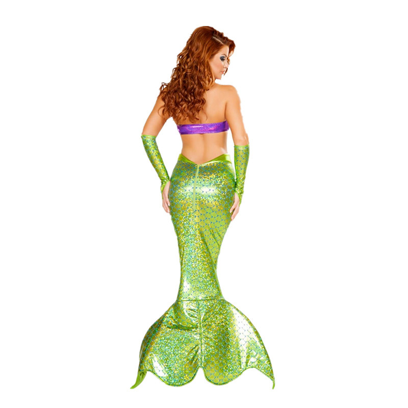 万圣节cos服装成人美人鱼公主裙角色扮演服性感裹胸演出晚礼服
